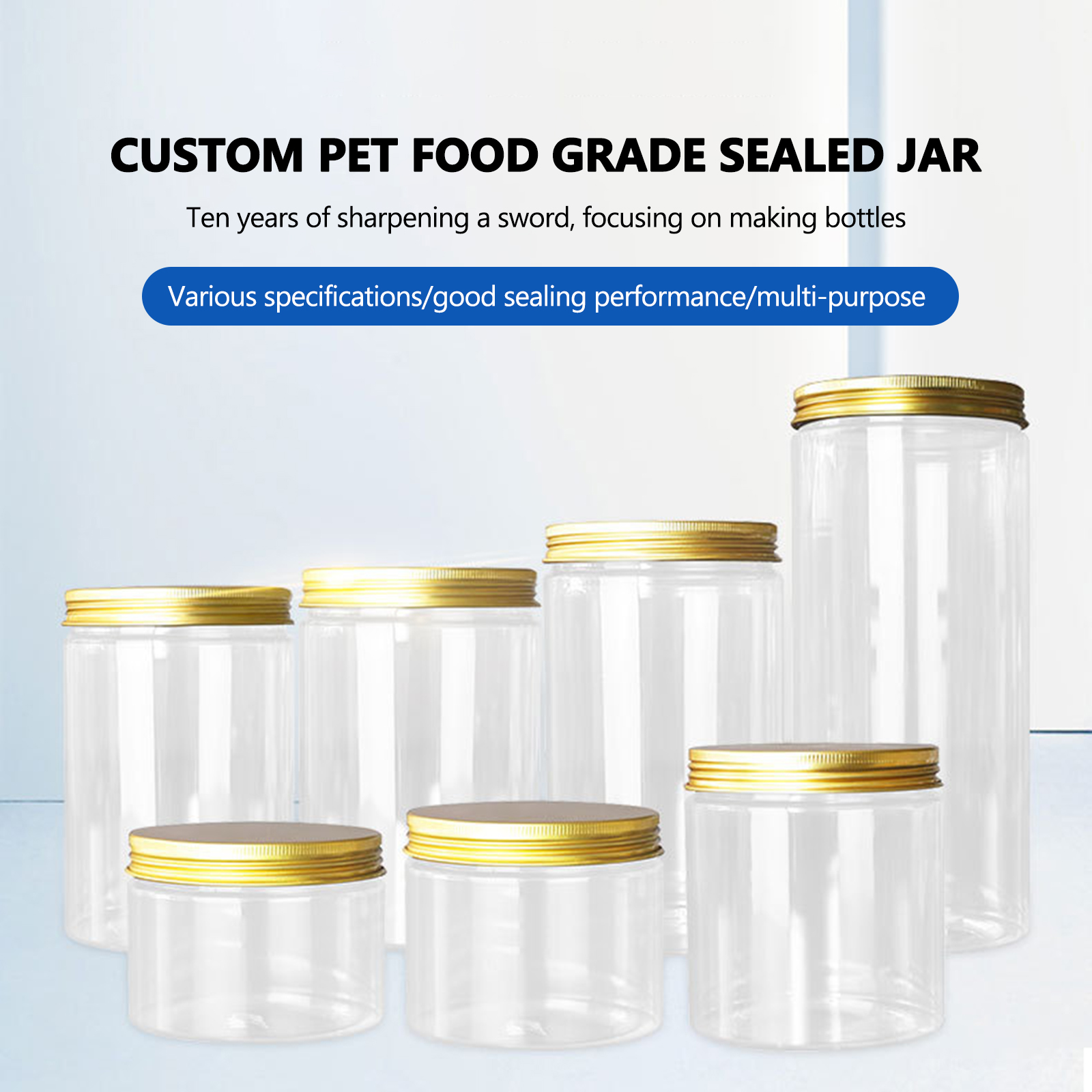 50ml/100ml/150ml/200ml/300ml Plastic Jar With Lid Screw Iron Transparent Container Empty Cosmetic Cream Powder Jar Vanity Box ► Photo 1/6