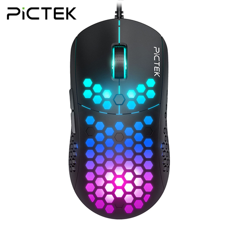 PICTEK PC292 Gaming Mouse Ultra-light Honeycomb Wired Mice with 10000DPI Adjustable 6 Programmable Buttons for PC Gamer Laptop ► Photo 1/6