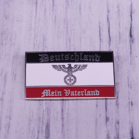 The Kingdom Of Prussia Flag Lapel Pin German Eagle Brooch Rectangle Badge ► Photo 1/2