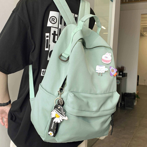 JOYPESSIE Women Backpack Waterproof Nylon For Teenage Girls Schoolbag Shoulder Fashion Men Black Bagpack Travel Bag Rucksack ► Photo 1/6