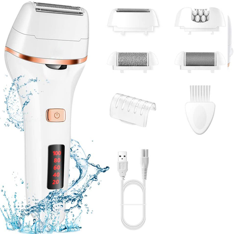 Electric Lady Shaver & Rechargeable Foot File Hard Skin Remover Pedicure Tools Wet & Dry Use Painless Electric Razor for Women ► Photo 1/6