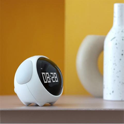 Cute Expression Alarm Clock Multifunctional Bedside Voice Control Night Light Snooze Chargeable Child Alarm Clock ► Photo 1/6