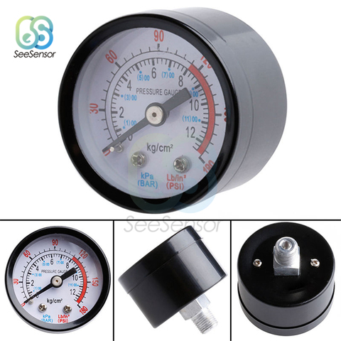 Bar Air Pressure Gauge 10mm 1/8 BSP 13mm 1/4 BSP Thread 0-180 PSI 0-12 Manometer Double Scale For Air Compressor ► Photo 1/6