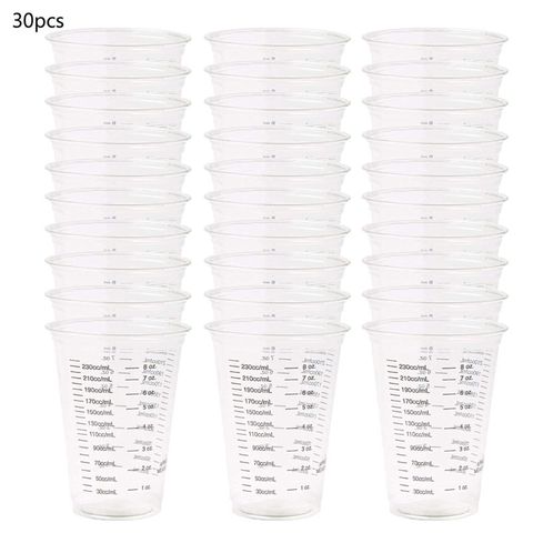 30pcs Disposable Measuring Cups for Resin 8oz Clear Plastic Measuring Cup for Epoxy Resin Art Graduated Measure in ml and OZ ► Photo 1/6