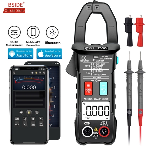 BSIDE ZT-5BQ Wireless Clamp Meter Digital Technology Smart Multimeter True RMS Voltmeter Ammeter Auto Rang Capacitor NCV Tester ► Photo 1/6