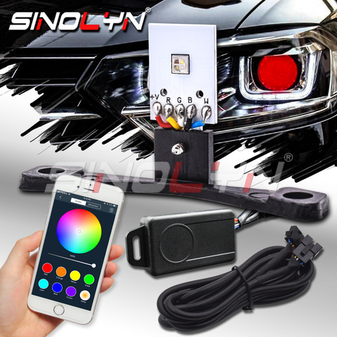 RGB Devil Demon Eyes Bluetooth Kit Smartphone APP-enabled Multi-Color Changing For 2.5 WST/3.0 Hella Projector Headlight Lens ► Photo 1/6