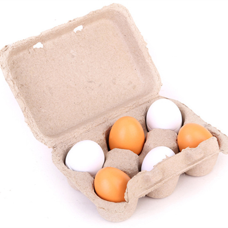 6 STÜCKE Holz Eier Eigelb Pretend Play Küche Lebensmittel Kochen Kinder KinW KQ 