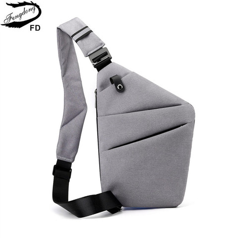 Fengdong men ultra thin anti-theft small chest bag mini cross body bags male one shoulder sling bag for travel boy sports bag ► Photo 1/6