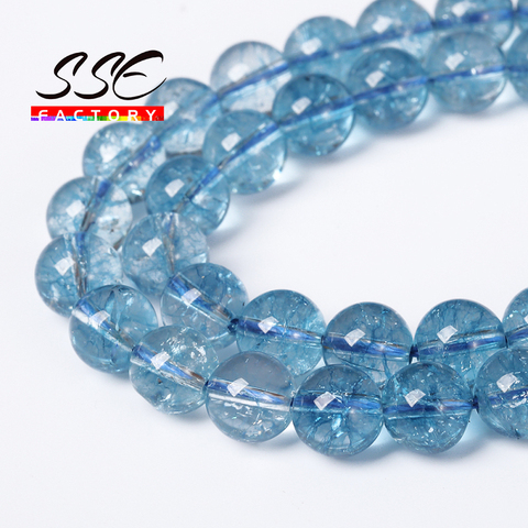 AAAAA Natural Quartz Blue Topaz Beads Blue Crystal Beads Natural Stone Beads For Jewelry Making Diy Necklace Bracelet ► Photo 1/5