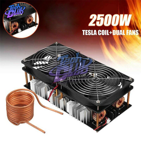 1800W 2500W ZVS Induction Heater Induction Heating Machine PCB Board Module Flyback Driver Heater Cooling Fan Interface+ Coil ► Photo 1/6