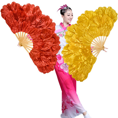 Dance Fan Peony Petal Dance Fan Adult Double Side Yangge Dancing Hand Fans Eventail a Main Abanicos Para Boda Abanicos De Mano ► Photo 1/6