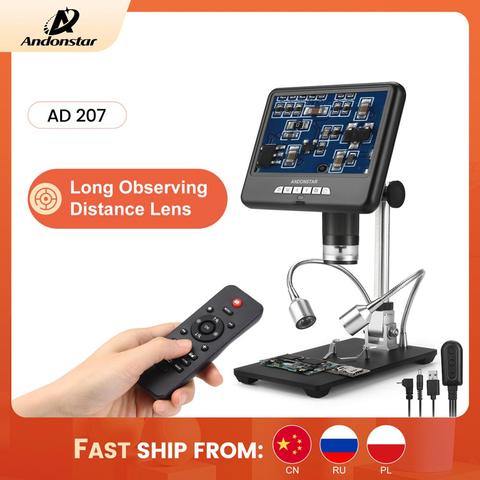 Andonstar AD207 3D Digital Microscope Long Distance Len Soldering Tool for Electronic Phone/PCB/SMD Repair Image Rotate Function ► Photo 1/6