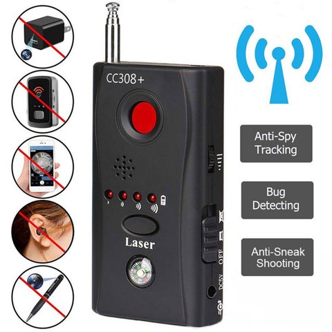 Multi-Function CC308+ Radio Wave Signal Detect Wireless Camera Lens Signal Detector Camera Full-range WiFi RF GSM Device Finder ► Photo 1/6