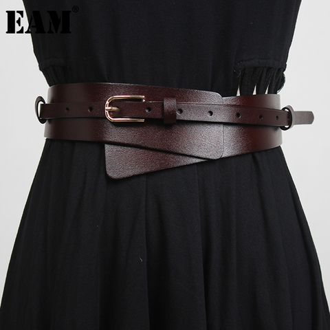 [EAM]  Pu Leather Multicolor Asymmetrical Long Belt Personality Women New Fashion Tide All-match Spring Autumn 2022 1DD3737 ► Photo 1/6