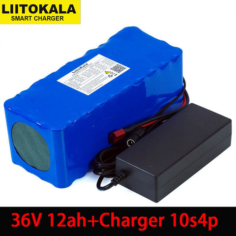 Liitokala 36V 12Ah 18650 Lithium Battery pack High Power 12000mAh Motorcycle Electric Car Bicycle Scooter with BMS+ 2A Charger ► Photo 1/1