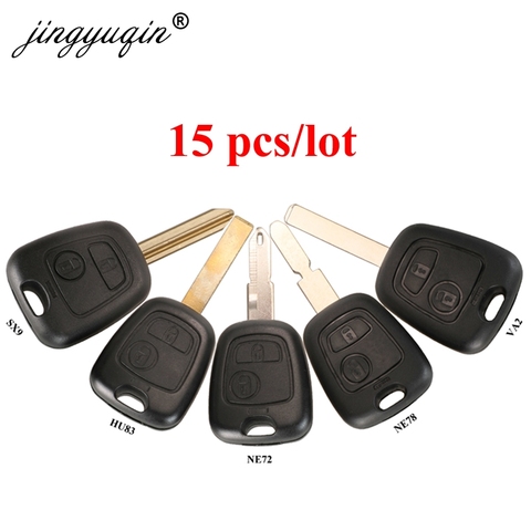 jingyuqin 15pcs 2 Button Remote Car Key Fob Case Shell For Citroen C1 C2 C3 C4 XSARA Picasso Peugeot 307 107 207 407 206 406 306 ► Photo 1/5