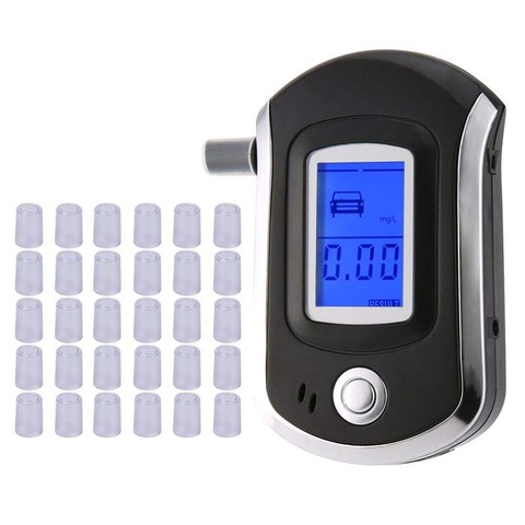 AT6000 Alcohol Tester with6/31Mouthpieces Professional Digital Breath Breathalyzer with LCD Dispaly Bafometro Alcoholimetro dfdf ► Photo 1/6