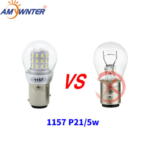 Amywnter 12V 1157 P21/5W BAY15D P21W led 1156 BA15S PY21W 1056 LED Bulb Brake Stop Lights S25  Turn signal ► Photo 1/6