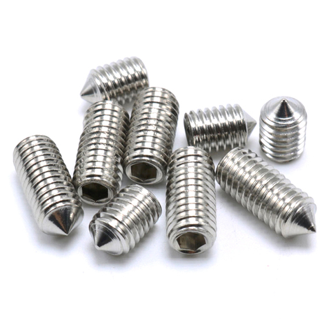 20pcs DIN914 M2 M3 M4 M5 M6 M8 M10 4 6 8 10 12 16 20mm 304 Stainless Steel A2 Metric Thread Screws Hexagon socket tip set screw ► Photo 1/2