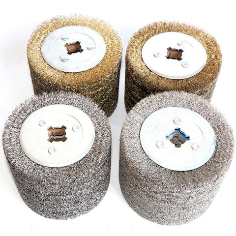 1 piece Stainless Steel Wire Brush Wheel Wood Open Paint Polishing Deburring Wheel for Electric Striping Machine ► Photo 1/6