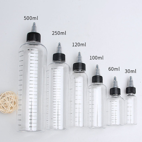 5pcs 30ml/60ml/100ml/120ml/250ml Plastic PET E juice Liquid Capacity Dropper Bottles Twist Top Cap Tattoo Pigment Ink Containers ► Photo 1/6