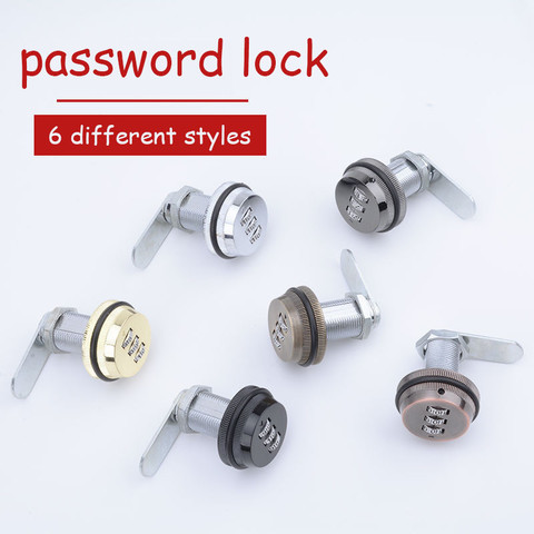 Combination Cam Lock Security Locks Bright Chrome Zinc Alloy Password Coded Lock for MailBox Cabinet Lockers ► Photo 1/6