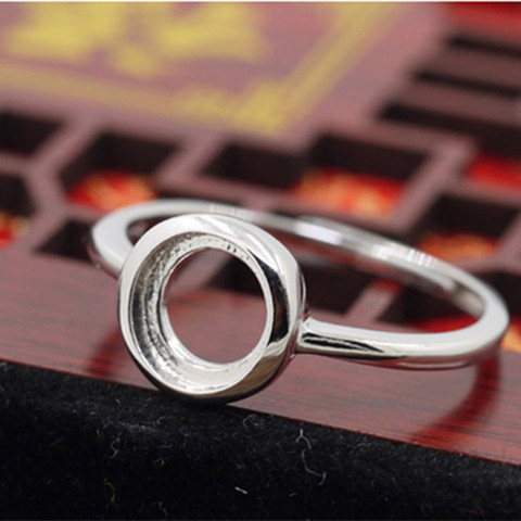 Ring Setting for 6x6mm/7x7mm/8x8mm/9x9mm/10x10mm/11x11mm/12x12mm Round Cabochons 925 Silver Adjustable Ring Blank JZ405 ► Photo 1/4