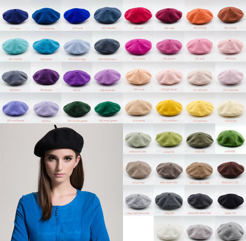 Women Girls Beret French Artist Warm Wool Winter Beanie Hat Retro Vintage Plain Beret Solid Color Elegant Ladies ► Photo 1/6