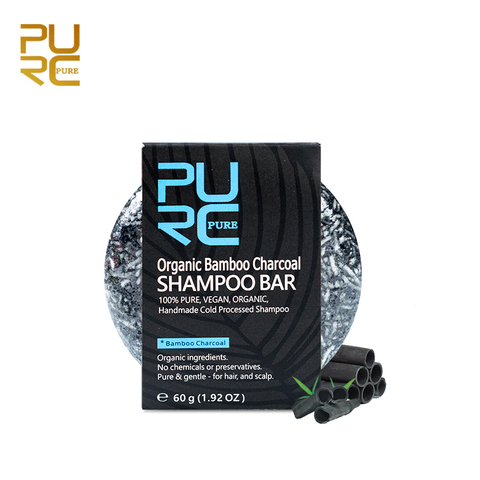 PURC Gray White Hair Color Dye Treatment Bamboo Charcoal Clean Detox Soap Bar Black Hair Shampoo Shiny Hair & Scalp Treatment ► Photo 1/6