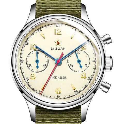 Classic Sapphire Glass 1963 Chronograph Men Pilot Watch Mechanical Hand Wind Movement ST1901 Men's Aviator Watches SEAKOSS 38 40 ► Photo 1/6