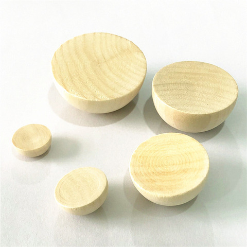 Missxiang 100pcs diy Hemispherical Natural Wood Beads Ball Sticker/Patch Cabochon No Hole 50mm Wooden beads for jewelry making ► Photo 1/6