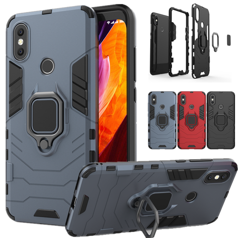 Luxury Armor Case For xiaomi mi 6X A2 5X A1 mi8 Redmi note 5 6 7 8 9 PRO Ring Stand Cover For Xiaomi Max 3 Car Magnetic Holder ► Photo 1/6