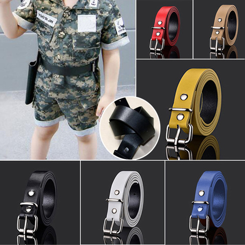 Children Leather Belts For Boys Girls Kid Waist Strap Waistband Easy Metal Buckle For Jeans Pants Trousers Adjustable Belt ► Photo 1/6