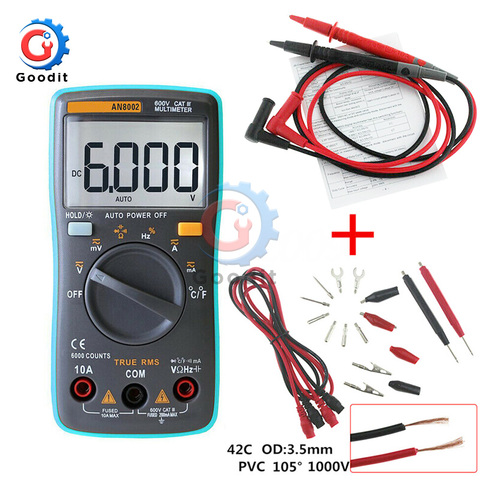 AN8002 Digital Multimeter 6000 Counts Multimetro Multitester Digital Profesional Transistor Capacitor Tester lcr meter ► Photo 1/6