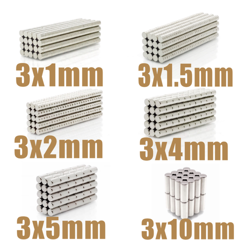 100~500Pcs N35 Round Magnet 3x1 3x1.5 3x2 3x4 3x5 3x10 Neodymium Magnet Permanent NdFeB Super Strong Powerful Magnets 3*1 3*2 ► Photo 1/6