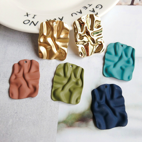 Alloy painting jewelry wave surface rectangular pendant DIY Earrings Accessories Material ► Photo 1/3