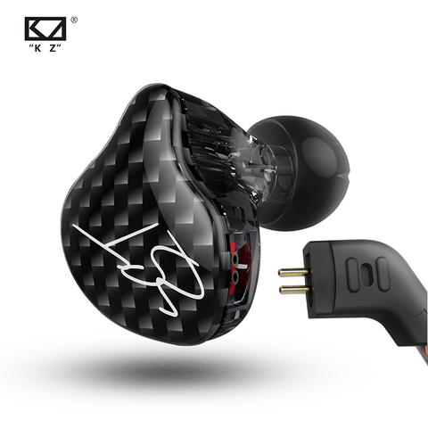 KZ ZST Black Armature Dual Driver Earphone Detachable Cable In Ear Audio Monitors Noise Isolating HiFi Music Sports Earbuds ► Photo 1/6