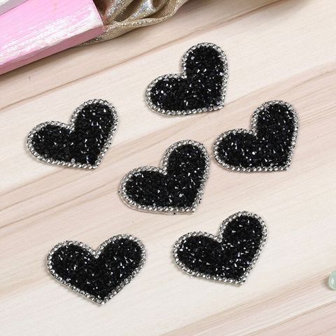 3Pcs/lot Lovely  Heart Rhinestone Patches For Clothes Iron-On Diy Parche Thermo Badge Appliques Sticker For Jeans Bags Shirt ► Photo 1/5