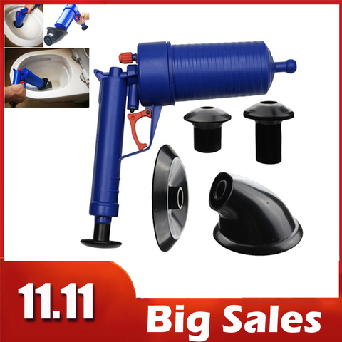 WSFS Hot Air Drain Blaster pump gun High Pressure Powerful Manual sink Plunger Opener cleaner pump for Bath Toilets Bathroom ► Photo 1/6