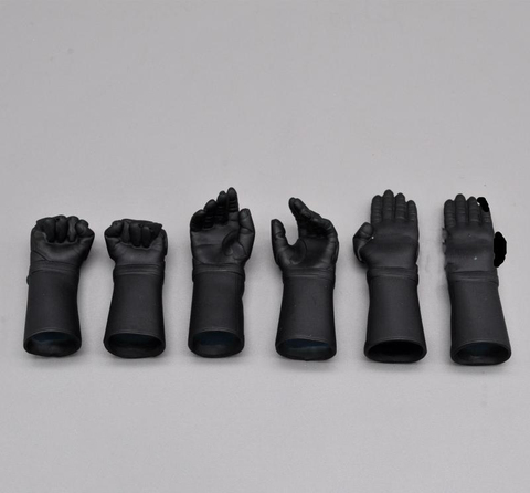 6pcs/set Fashion Mechanic Black Had Types Hand Gloves Models for 12''Figures Bodies   Accessories DIY ► Photo 1/2