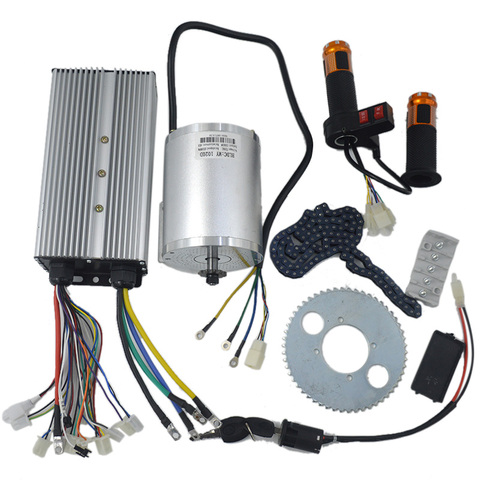 1Set Electric Motor 72V 3000W, Brushless Motor Controller 48V - 72V 50A, Reverse Twist Throttle, Power Ignition Lock Scooter Kit ► Photo 1/6