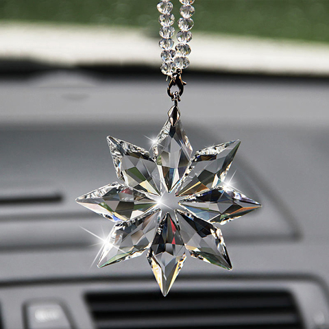 Transparent Crystal Snowflakes Car Pendant Decoration Ornaments Sun Catcher Snowflake Hanging Trim Accessories Christmas Gifts ► Photo 1/5