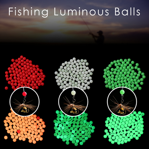 100pc / bag Fishing Floats Beads 3 Colors Light Luminous Bright Balls for Night Fishing Plastic 4/5/6 / 8mm Bass Fishing Lures ► Photo 1/6