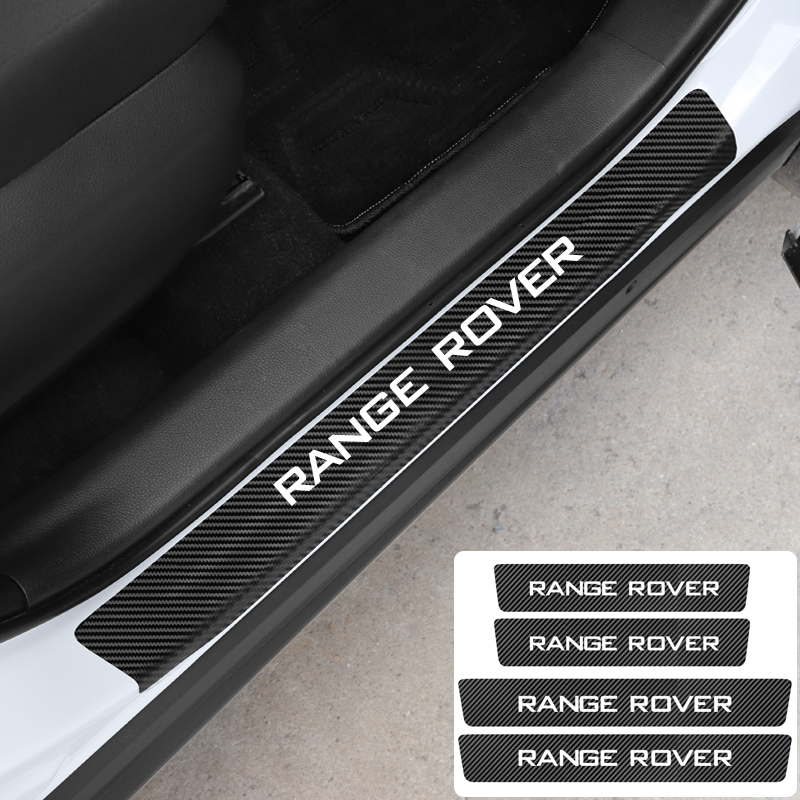 Car Door Plate Door Sill Car Sticker for L ANDROVER Freelander2 Evoque Discover4 L ANDROVER Sport,Accessories Film with Word Driving Blue 4Pcs