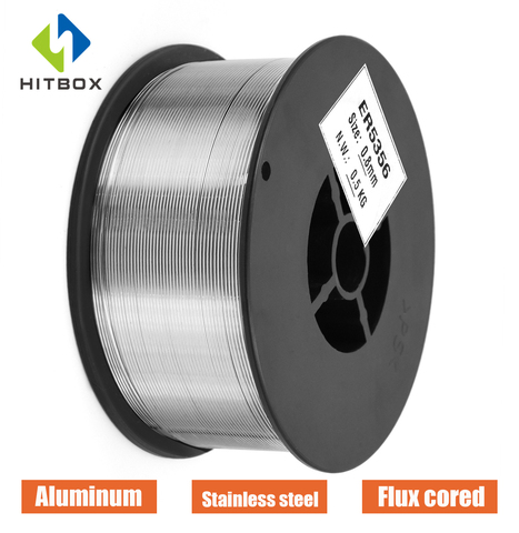 HITBOX Stainless Steel Wire Aluminum Flux Cored Wire Mig Wire Solid Wire 0.8mm Gas Welding Wire 1 Roll 0.5/1.0KG ► Photo 1/6
