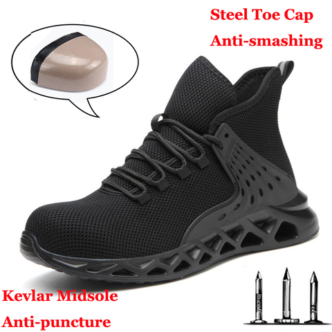 Men Safety Shoes with Metal Toe Indestructible Ryder Shoe Work Boots with Steel Toe Waterproof Breathable Sneakers Work Shoes ► Photo 1/6