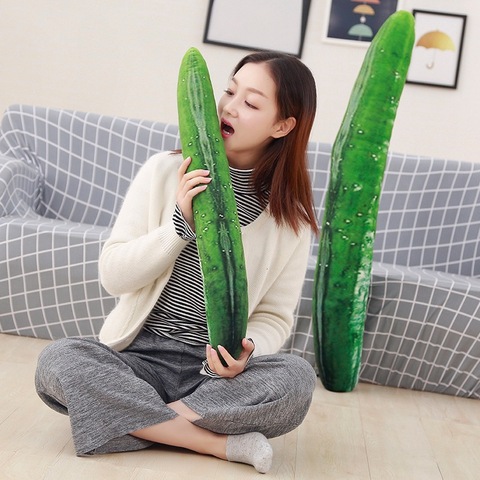 1pc 55/70/110cm Huge Funny Simulation Cucumber Plush Toy Stuffed Cute Fruits Pillow Funny Kids Children Christmas Gift Doll ► Photo 1/6