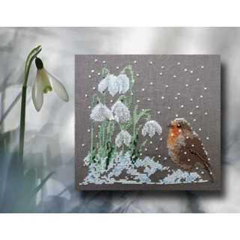 Gold Collection Beautiful Counted Cross Stitch Kit Bird and Wind Bell Flower in Winter Snow ► Photo 1/4