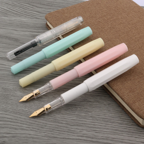 luxury quality pocket Hexagon fountain pen plastic Macaron Transparent calligraphy brush ink pen Office school supplies new ► Photo 1/6