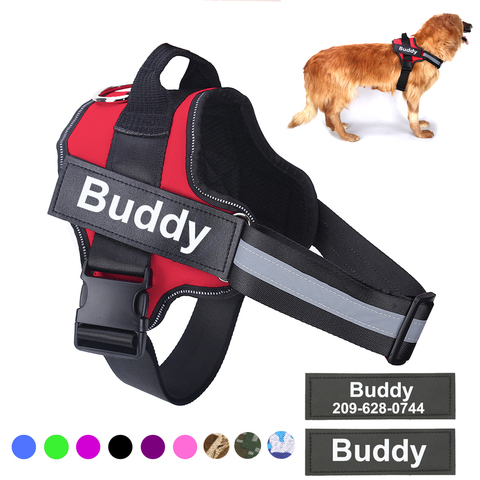 Personalized Dog Harness NO PULL Reflective Breathable Adjustable Pet Harness For Small large Dog Harness Vest With Custom patch ► Photo 1/6